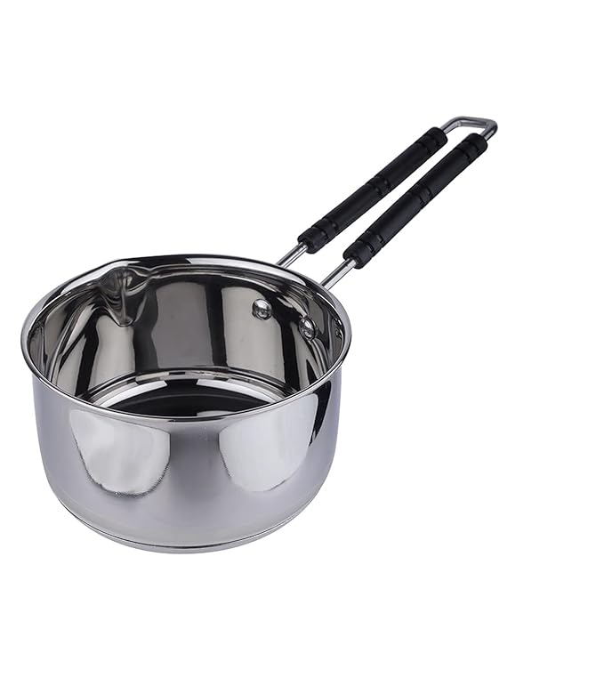 Neelam Stainless Steel Induction Bottom Sauce Pan Wire Handle, 800 ml, Silver at Rs. 299