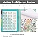 Clipboard Folio with Storage 8.5 X 11 Padfolio Notebook, Clipboards with Notepad Spiral with 10 Pockets and 5 Folders Nursing Teacher School Essentials (Wild Flowers)
