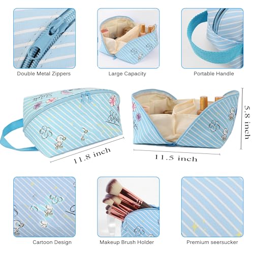 Travel Makeup Bag,Large Capacity Cosmetic Bags for Women，Lingerie Organizer,Foldable Waterproof Portable Pouch Open Flat Toiletry Bag Make up Organizer2