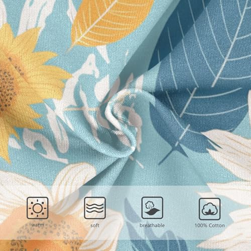 KLL Boho Style Sunflowers Toddler Boy Pure Cotton Nighttime Underwear Breathable Children Undies3