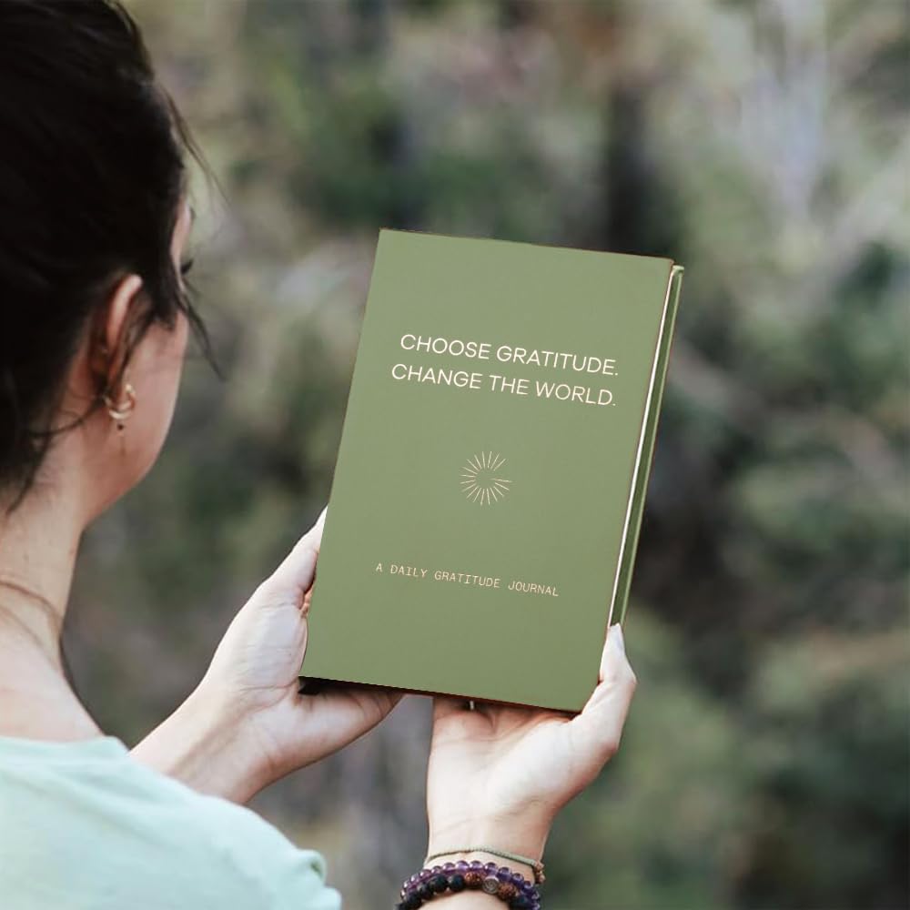 Gratitude Gifted Diario de gratitud guiado de 5 minutos: 180 indicaciones diarias, cuidado personal y atención plena, tapa dura de cuero, sin fecha para fomentar la felicidad, el bienestar, la