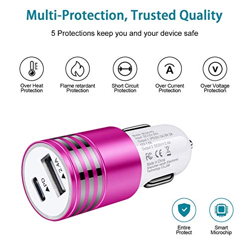 51gp3Ttc72L USB C Fast Car Charger Compatible for iPhone 13 12 Pro Max/Mini,iPhone SE 2020/11/XS/XR/X/8,Samsung Galaxy S21/S21+ Ultra/S20+/S20 Ultra/Note 20,30W Power Delivery 3.0,Cigarette Lighter PD Car Adapter - Image 6