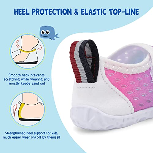 Image of LeIsfIt Toddler Water Shoes Boys Girls Barefoot Aqua Socks Kids Breathable Quick-Dry Swim Shoes for Beach Pool Surf