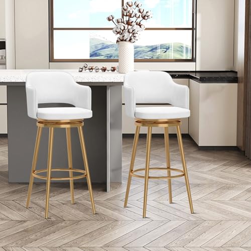 Tabourets de bar pivotants à 360° rembourrés avec assise confortable - 3