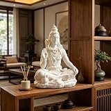 Statue de Shiva, figurine de divinité hindoue en résine de 13 cm en pose de méditation, sculpture de Seigneur Dieu pour la maison, le bureau, le temple Mandir, décoration indienne Murti pour Diwali