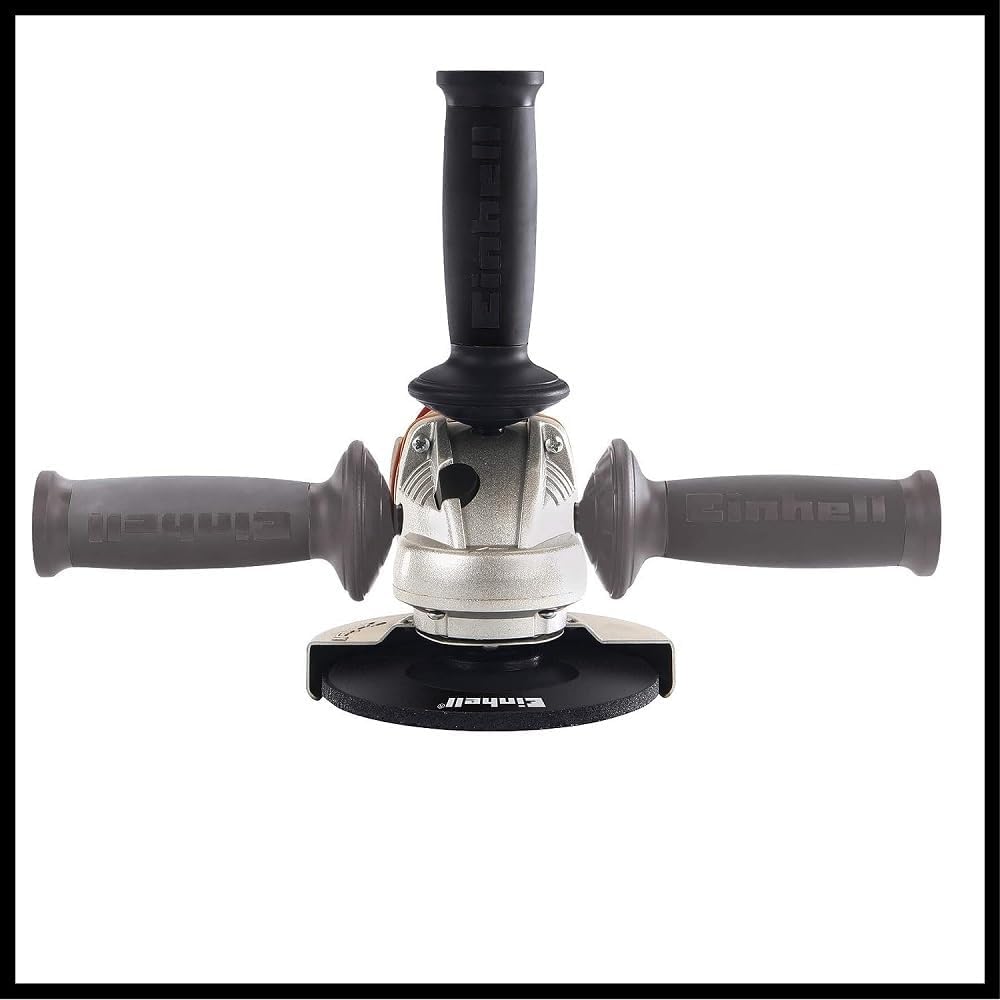 Einhell Amoladora angular con cable - TE-AG 125/750 Kit. 750 W, sistema de bloqueo del husillo, bajas vibraciones, incl. 1 disco de corte de diamante, protector de disco de corte. Con estuche | 750 W | Bloqueo de husillo | Ajuste rápido | Disco de corte d