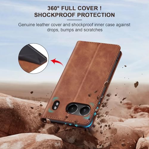 Image of Jasonyu Case for OnePlus Nord 4 5G Leather Wallet Flip Cover with Card Holder,Kickstand, Magnetic Closure,TPU Shockproof Phone Case Compatible with OnePlus Nord 4 (Brown)