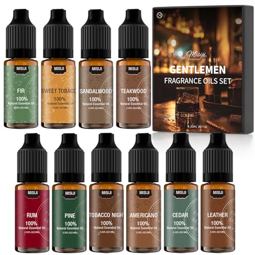 MISIJI Men Essential Oils Set for Diffuser, for Candle, for Aromatherapy, for Massage Oil, Natural Fragrance Oils