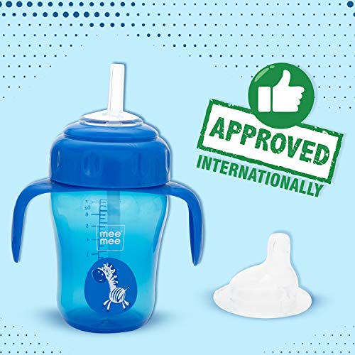 Mee-Mee-BPA-Free-2-in-1-Convertible-Sipper-Cup-for-BabiesToddlersKids-with-Soft-Spout-StrawAnti-LeakDetachable-Handle-210-ml-Blue