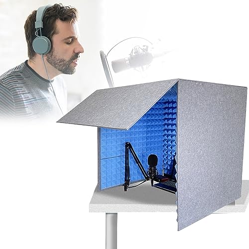 Cabina portátil para grabación, aislamiento acústico para estudio casero, cubierta insonorizante de escritorio, tratamientos acústicos para calidad de audio en estudio (Verde 80x80x80cm)