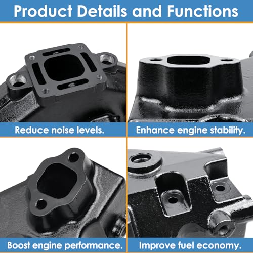 KITONLA Marine Exhaust Manifold with Hardware Kits, Fit for Mer-Cruiser 4.3L V6 262(cu. in) 1985-2002 & GM V6 229 262 (cu. in. Eng) & 175, 185, 205 Model Engines, Replace# 18-1952-1 51220 99746A17