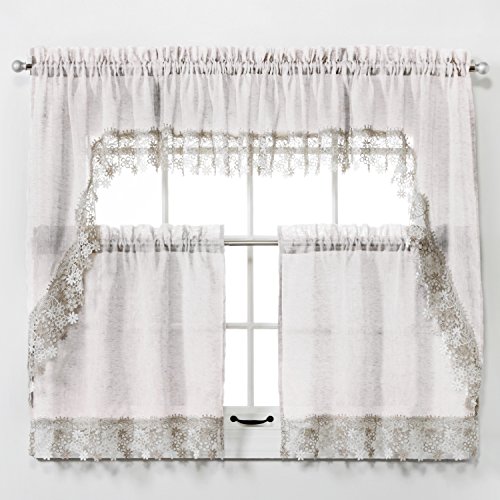 Renaissance Home Fashion Lillian Valance, 58 In X 12, Ivory #TOP2