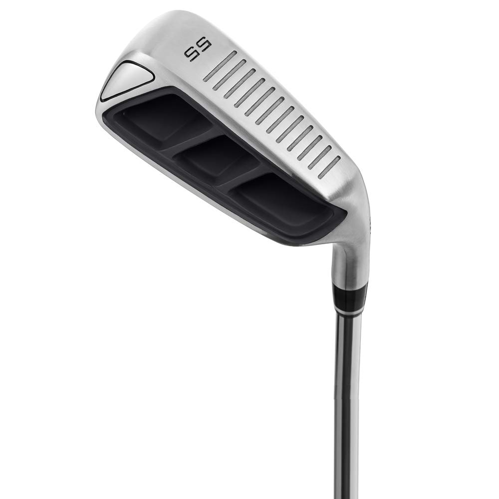 MAZEL Golf Pitching & Chipper Wedge,Right/Left Handed,35,45,55,60 Degree Available for Men & Women,Improve Your Short Game (Right, Stainless Steel (Black Head), Regular, 55)