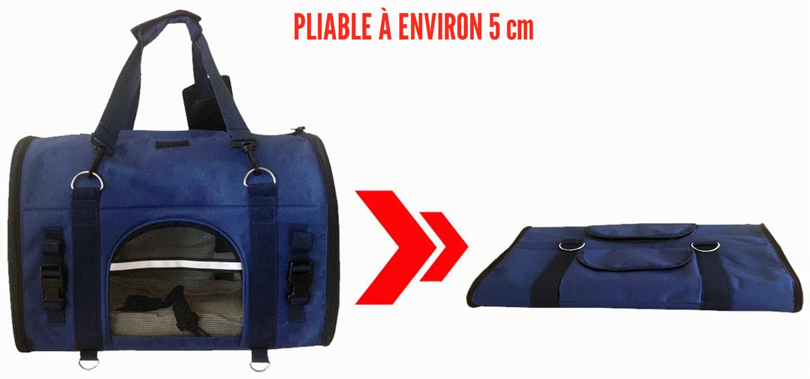 Transporteur Robuste 6-en-1 d’Animaux de Compagnie, Frontal & de Poitrine, À Épaule, À Main, Caisse de Siège Auto, Transporteur de Voyage à Côtés Souples pour Chiens & Chats de 41-46 cm