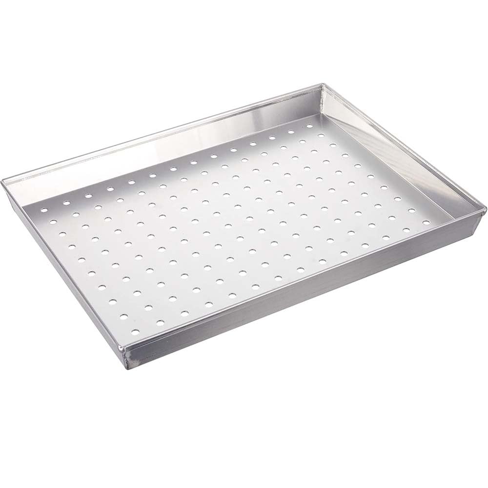 Set di 2 Teglie da forno rettangolare cm 45x35 H3 per Pizza pane dolci forata Professionale in Lega Alluminio 3003 con fori Bordi Ripiegati e Saldature Eccellenti Pasticcerie ristoranti Made in Italy