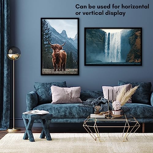 Americanflat 22x34 Poster Frame with Polished Plexiglass - Streamline Collection - Thin Border Picture Frame for Wall Display - Hanging Hardware Included - Black