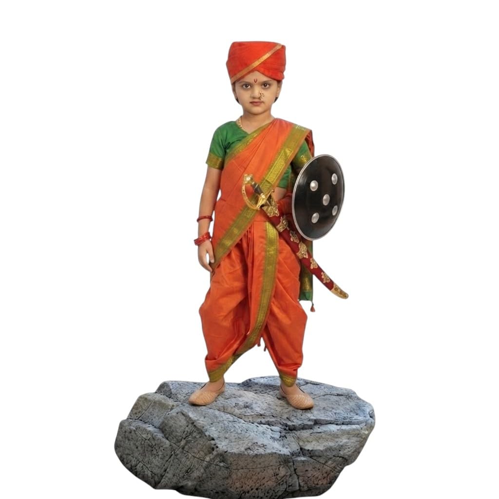 Jhansi Ki Rani Royal Costume/Warrior Girl Costume/Rani Lakshmi Bai Cultural Dress-image-46