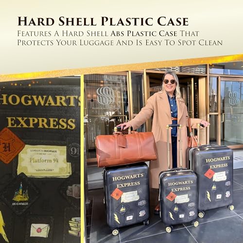 FUL Harry Potter Rolling Luggage, Hogwarts Express Hardshell Suitcase with Spinner Wheels, Black, 29 Inch4