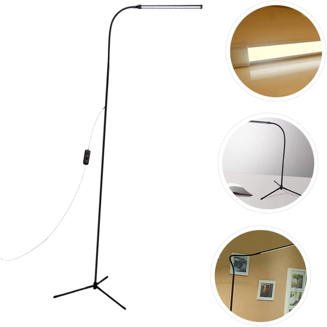 TEHAUX 1Set LED Reading Lamp with Gooseneck Dimmable Floor Lamp for Home and Office USB Powered Eye Protection Desk Lamp with Clip for Flexible Use and Eye Comfort