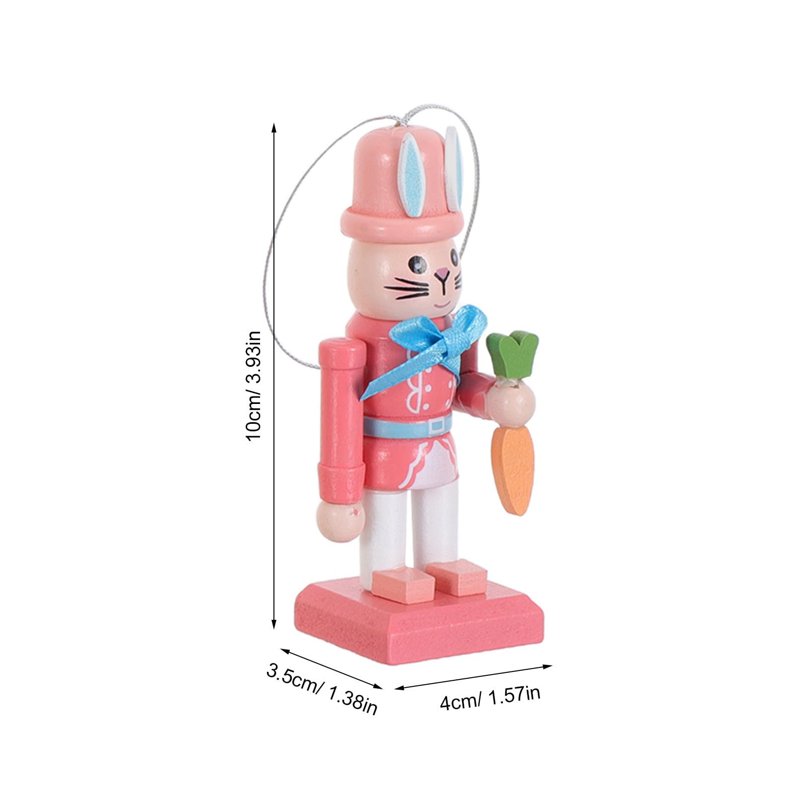 FRCOLOR 20 Pezzi Statuetta Schiaccianoci Coniglio Pasquale in Legno per