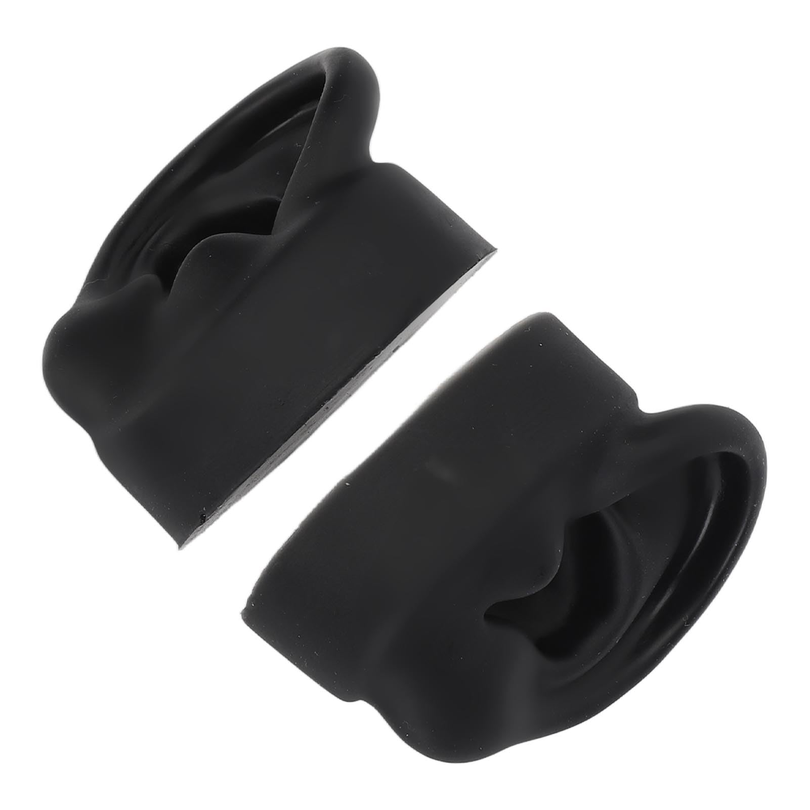 2 paia di modelli di orecchie in silicone, pratica di piercing all'orecchio finto destro e sinistro, parti del corpo in silicone per lo strumento di (bianco e nero)