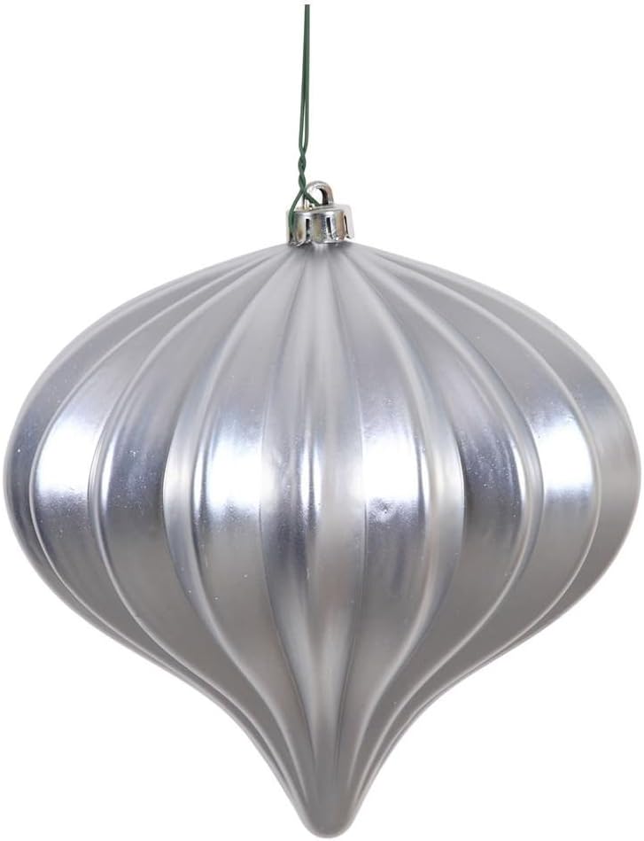 Vickerman 386538 - 5.7" Silver Matte Onion Christmas Tree Ornament (3 pack) (N151207DMV)