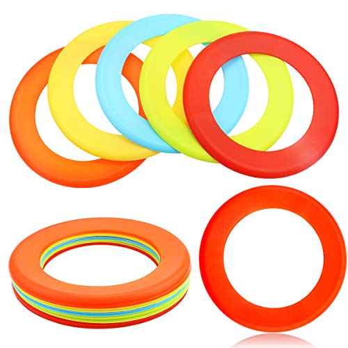 Hslife 10 Pcs 10\'\' Flying Rings, Ring Flying Discs, Flying Disc Rings for Outdoors Game(5 Colors)