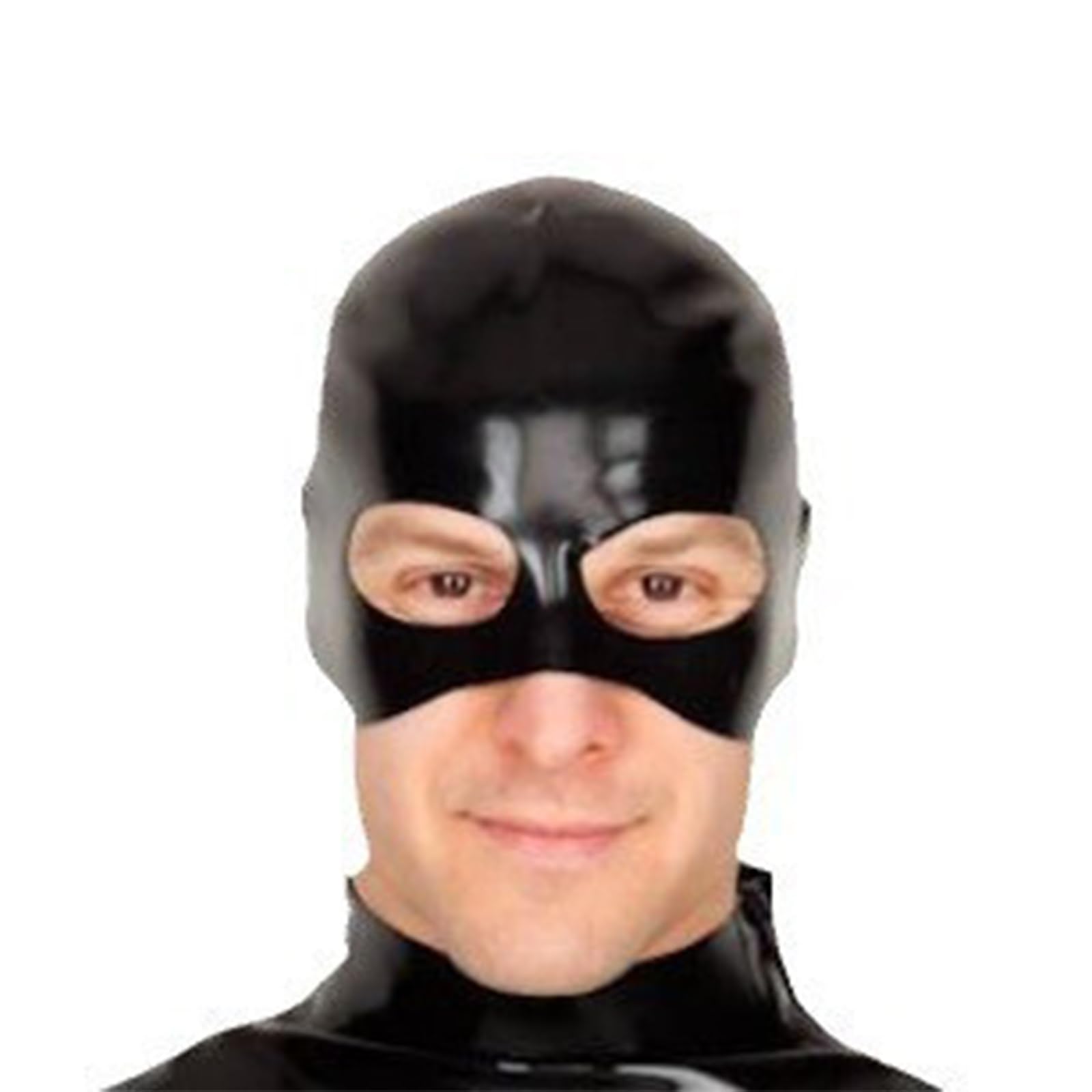 DSPENGS Latex Hood Mask Unisex Open Eyes Mouth Rubber Head Mask Party Decoration Handmade for Cosplay BDSM(Size:XS-60CM)