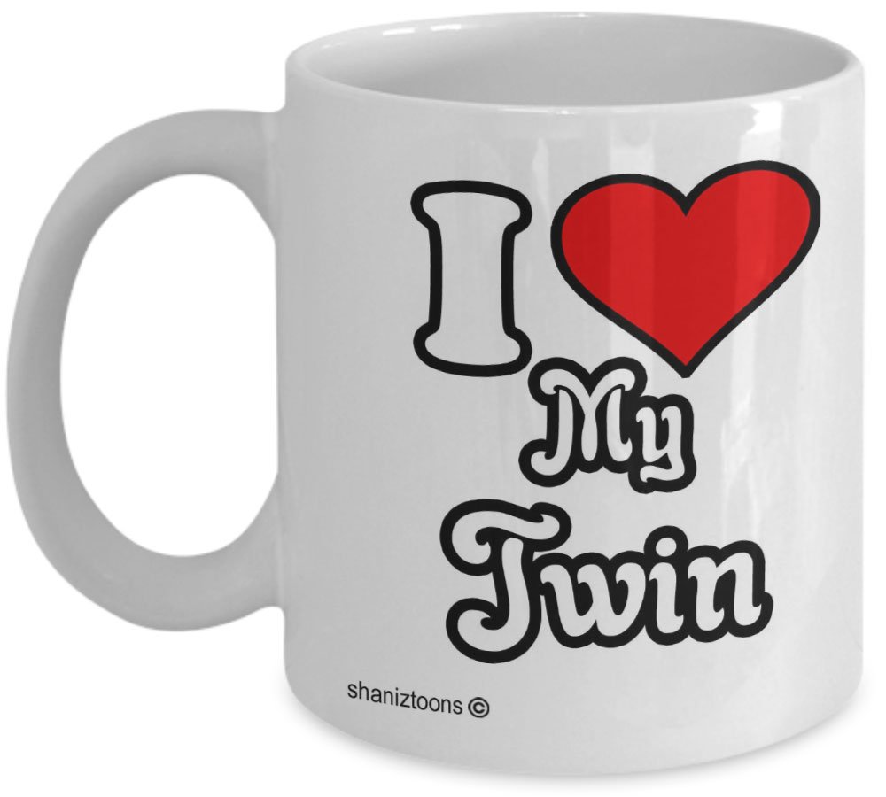 Shaniztoons White I Love My Twin Brother Or Sister Novelty Gift Mug
