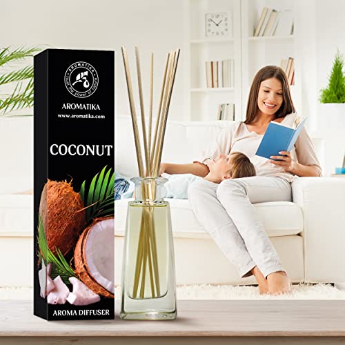 Coconut Aroma Diffuser 3.4 Fl Oz (100Ml) - Reed Diffuser - Room Fragrance - Home Fragrance - Air Freshener - Coconut Scented Diffuser - Gift Idea #TOP5