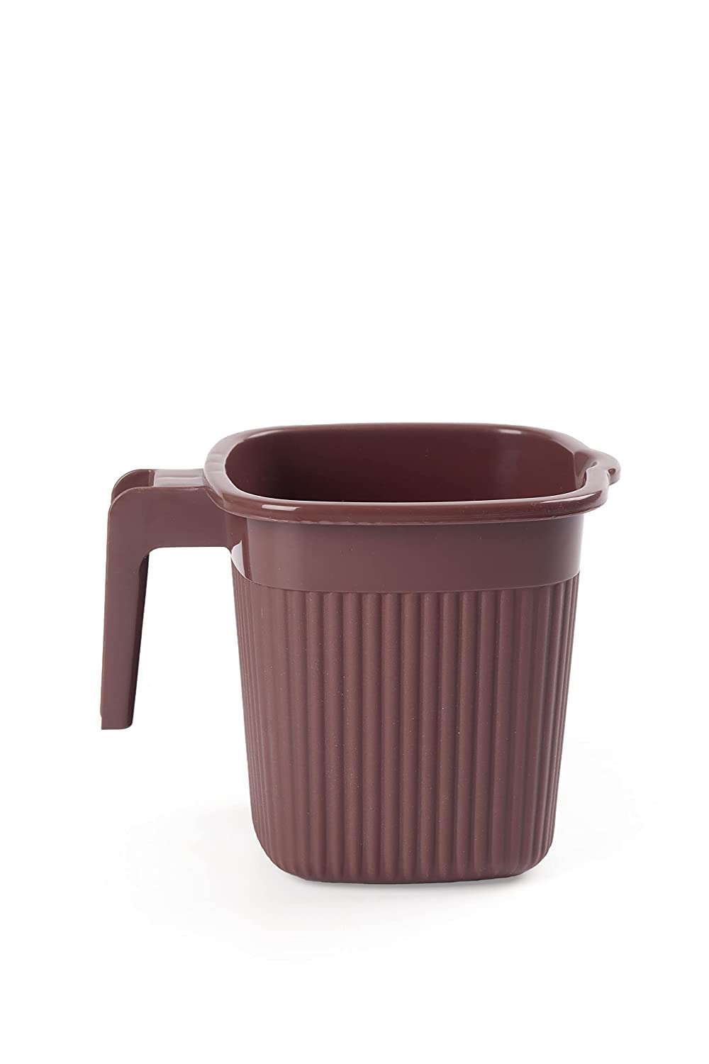 Nayasa Strong Plastic Rimmy Bucket Mug Bathroom Set of 2 for Kitchen & Bathroom… (Dark Brown, 18 Liter)(SH)