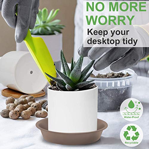 Qdbnw Plant Saucers 12 Inch Of 3 Pack Brown Heavy Duty Thicken Durable Plastic Drip Trays Great For Large Plants For Indoor Or Outdoor Garden #TOP2