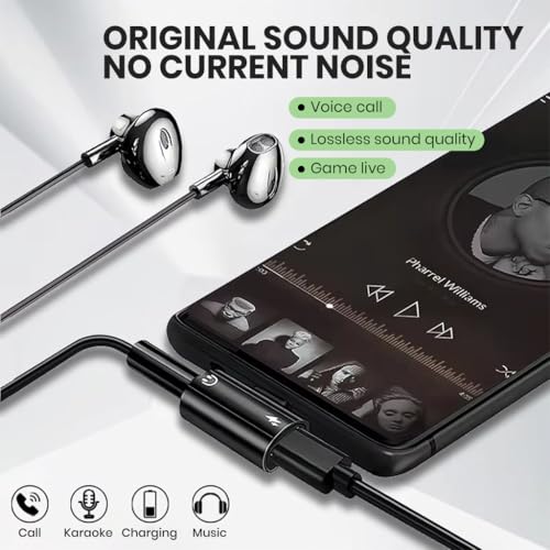 Image of Verilux 2 in 1 Type C to 3.5 mm with PD 60W Type C Connector Charging & 3.5 mm Jack to C Type Connector, Compatible for iPhone 17 /16 /15, Galaxy S25 /S24, MacBook, iPad