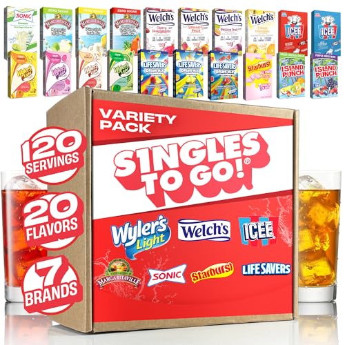 Singles To Go! 120ct Bulk Variety Pack - 20 Different Flavors fro...