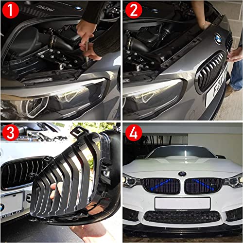Image of Jaronx Compatible with BMW V Brace Cover,Grille Inserts V Bar Brace Wrap Covers Compatible with BMW X3 F25 G01 / X4 F26 G02 /X5 E70 F15 G05 /X6 E71 F16 G06 /X7 G07,Front Grill Insert Stripes(Red)