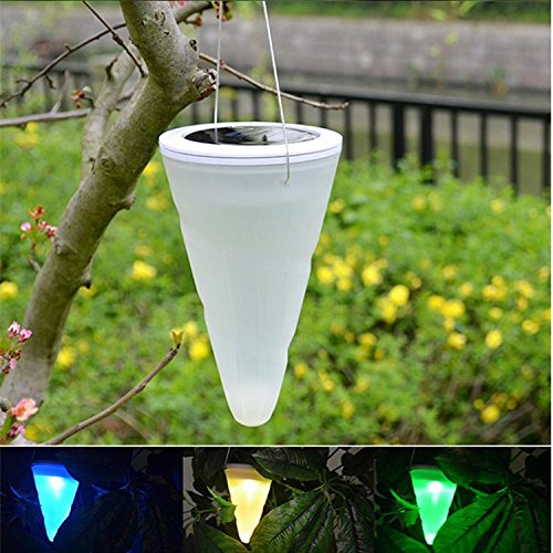 NORDSD Lot de 2 Couleur Changement LED Lampe Solaire à Suspension en Forme de Cône Type pour Décoration Extérieur Jardin Cover