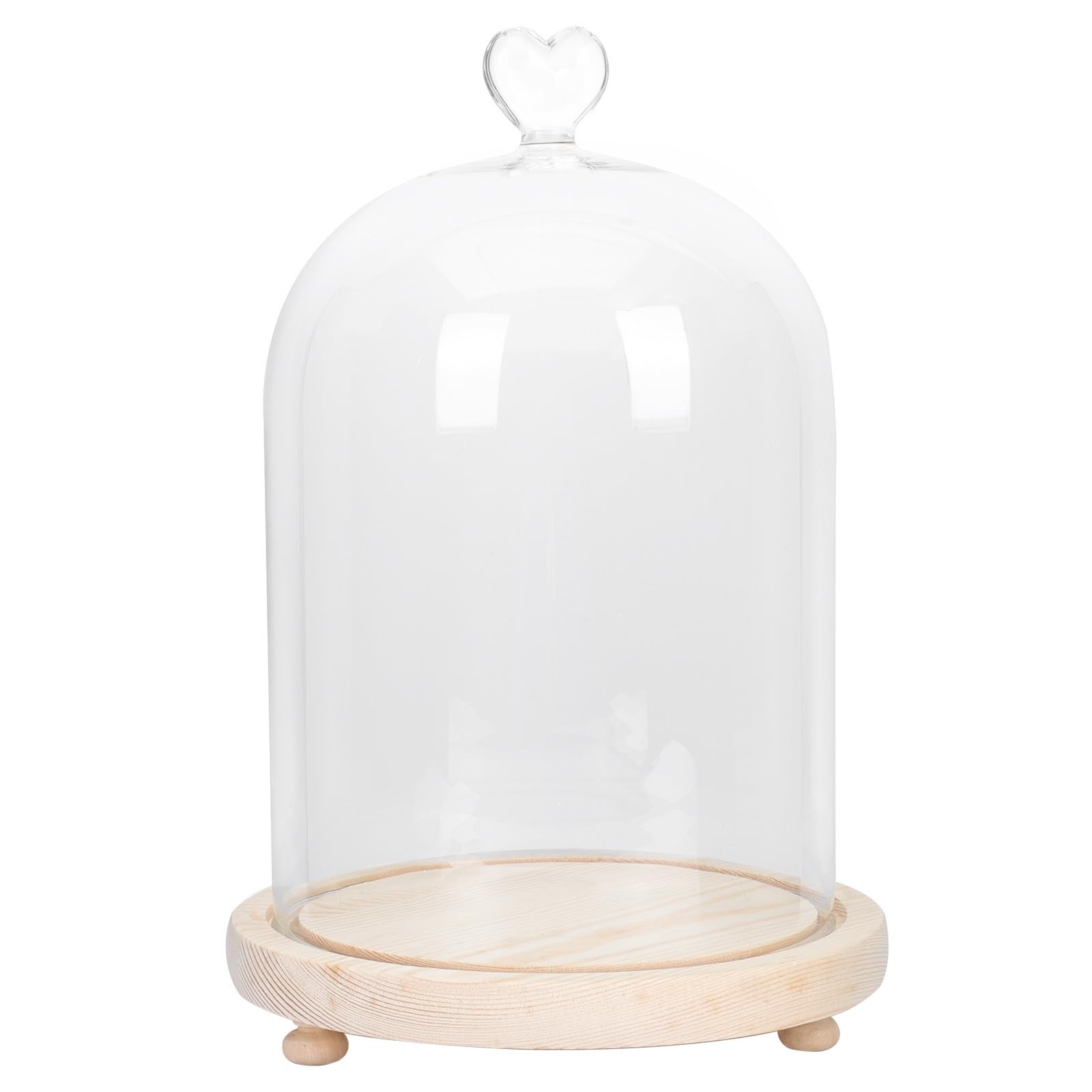 SECFOU Romantisches Handmodell mit Leuchtender Glasabdeckung als Ornament Weiß aus Glas und Holz Dekoration für Hochzeit und Wohnzimmer