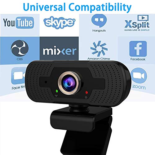 1080p webcam met microfoon, Full HD 1080p / 30fps videogesprekken, heldere stereo-audio, voor desktop-pc, MAC, laptop… - Image 3