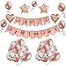 Konfetti Ballon Set, Geburtstagsparty Ballonset Bannerdekoration Mädchen Geburtstagsdekoration Paillettenballon Roségold Herzband, Party Latex Ballons Für thematische Veranstaltungsdekoration
