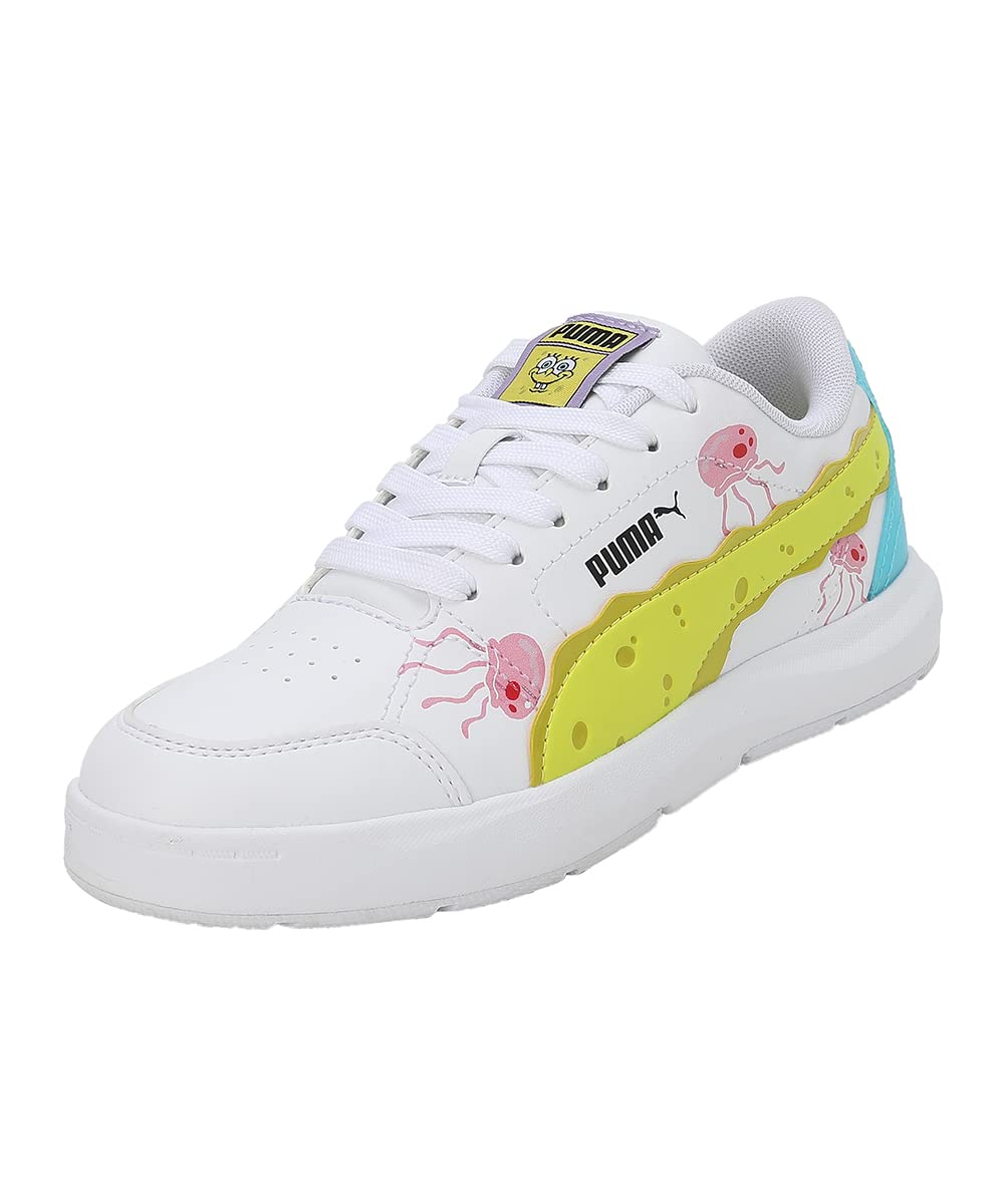 Puma Unisex-Kid Evolve Court Spongebob Junior White-Lucent Yellow-Hero Blue-Prism Pink Sneaker - 4UK (39086901) (B0B36D1WGC) Amazon Price History, Amazon Price Tracker