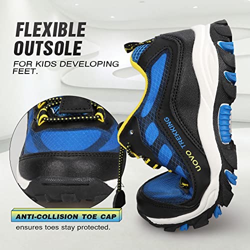 UOVO Boys Shoes Tennis Running Waterproof Hiking Sneakers Kids Athletic Outdoor Slip Resistant Little/Big Royal Blue/Yellow4