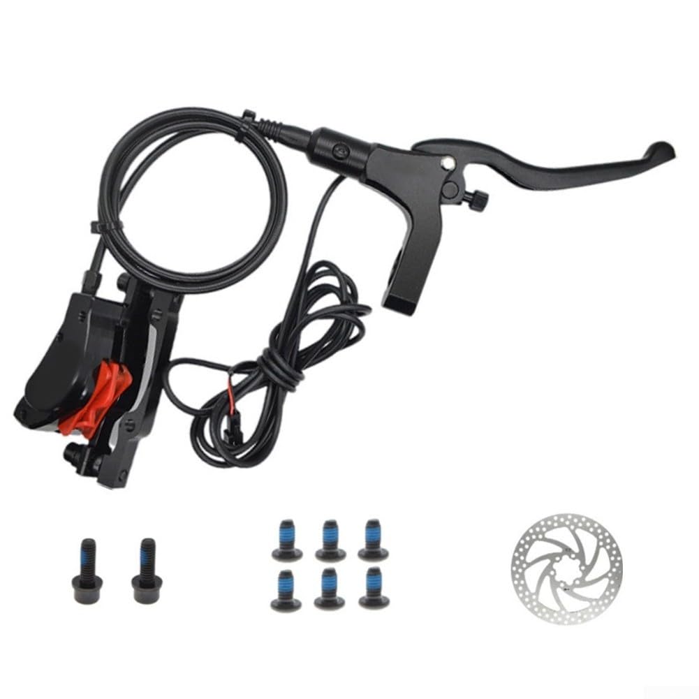 Juego de frenos de disco hidráulicos Ebike con sensor de apagado para bicicleta eléctrica y scooter, aluminio CNC dual para calibradores de pistón y palancas (freno trasero)