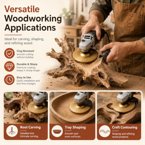 Image of Upgrade Heavy Duty Tungsten Carbide Wheel, 2026 New Angle Grinder Polishing Pad Tungsten Carbide Sanding Discs, Wood Carving Discs for 4 inch & 4-1 /2 inch Grinders Cutting Shaping Sanding (3PCS*Mix)