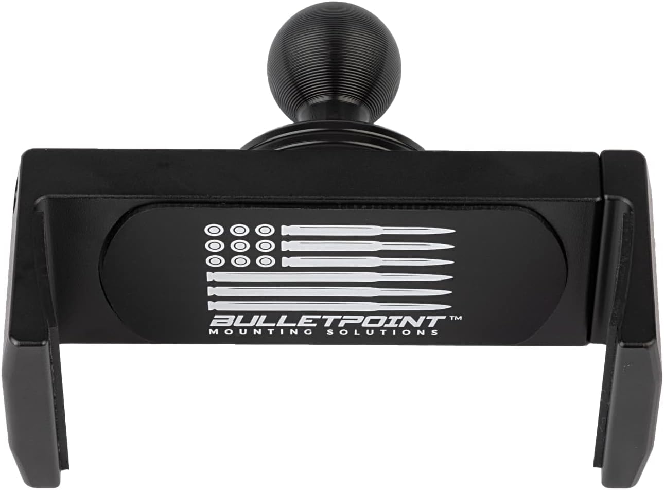 Bulletpoint XL Dash Mount Cell Phone Holder for Oversized Phones & Cases Compatible with iPhone and Android Smartphones - 20mm (0.787 inches) Attachment Ball Expands up to 4 Inches Wide