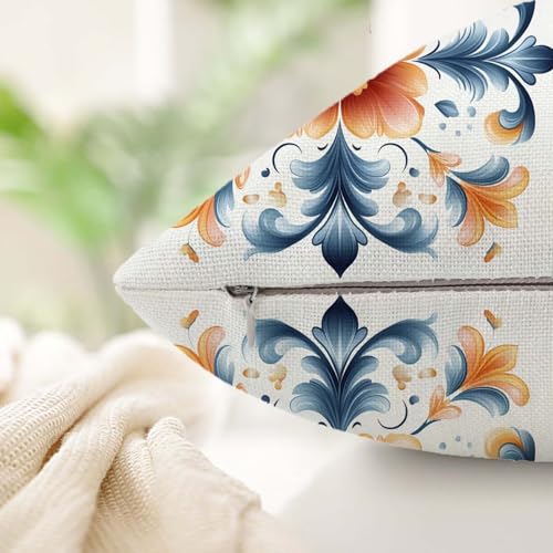 Housse de coussin 80x80cm fleurs avec fermeture eclair invisible pour bannir l'inconfort - 5