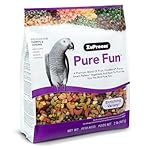 ZuPreem Pure Fun Bird Food, Parrot, Conure, Caique, African Grey, Eclectus, Small Cockatoo, Bird Seed and Pellets Blend, Feed Mixer Topper, Enriching Variety, Parrot Food, (M/L, 2 lb Bag)