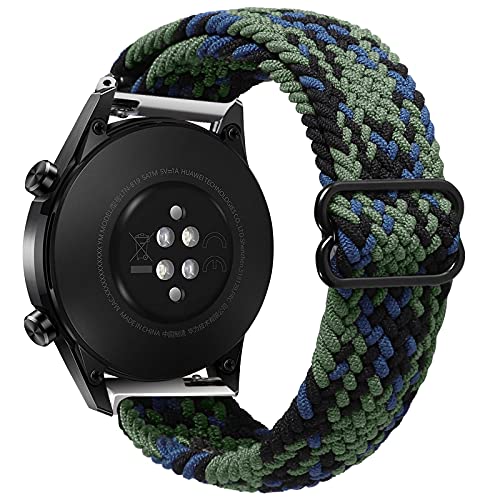 YASPARK Compatible avec Galaxy Watch 3 45mm Bracelet, 22mm Tressé en Nylon élastique Bracelet pour Gear S3 Frontier, Huawei Watch GT3 46mm,Huawei Watch GT2 46mm, GT 46mm, GT3 Pro, GT2 Pro, GT 2e