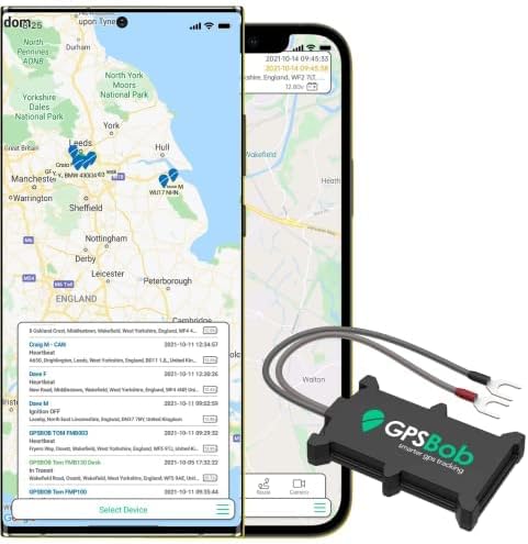 GPSBob FMT100 12/24v Wired GPS Tracker, All Inclusive, No Monthly Fees, No Subscriptions, One Off Fee, 5 Years Service Included, Car, Van, Truck, Caravan, Motorhome Tracker, Plug and Play
