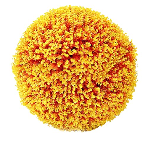 HOTRA Formschnitt Kugel Aus Künstlichen Pflanzen Bunter Formgehölz Bäume Ball Lebensechter Buchsbaumblatt Pflanzenball für Hochzeit Hausgarten Hinterhof (Color : Orange, Size : 25cm) Cover