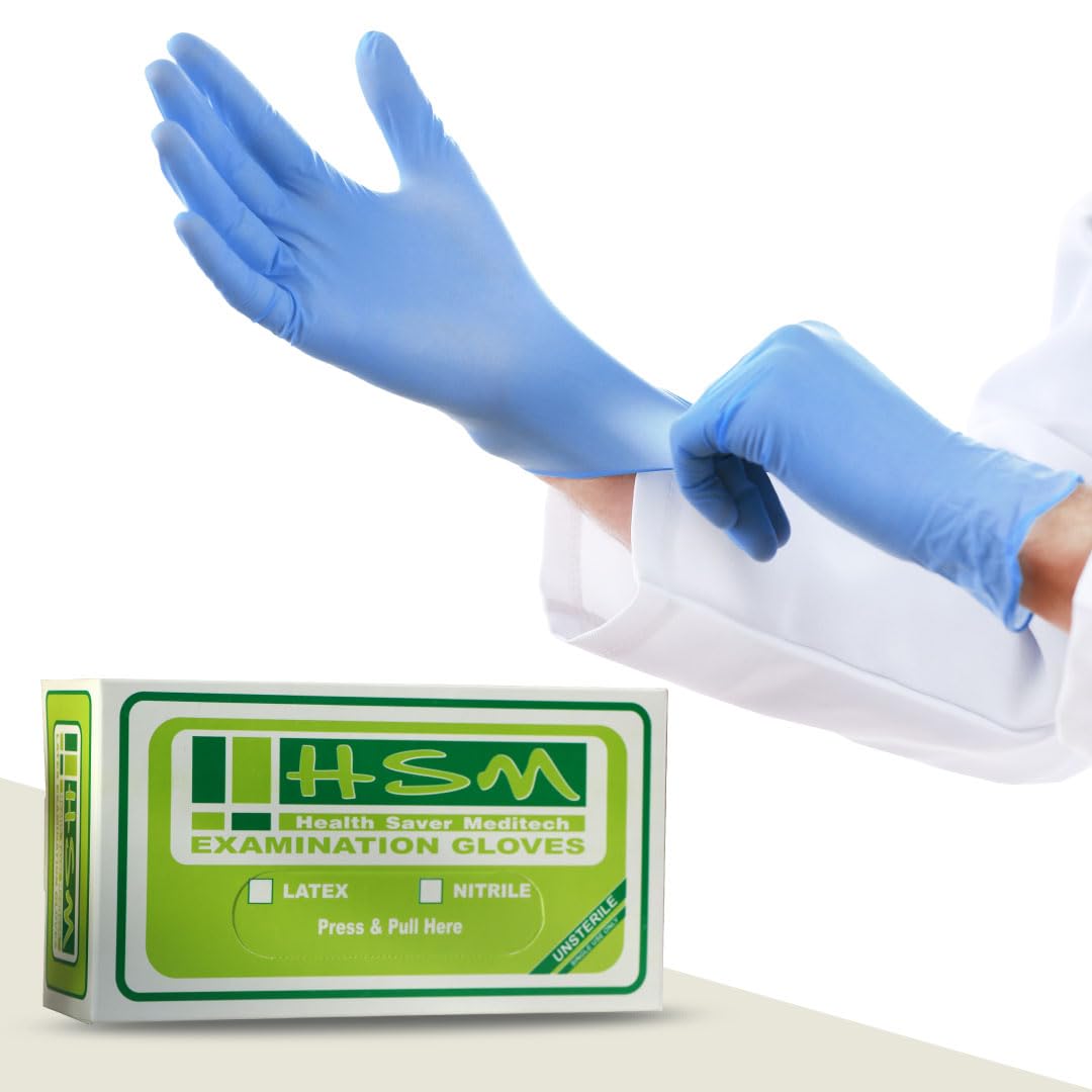 HEALTH SAVER MEDITECH HSM Medical Examination Disposable Surgical White Hand Gloves - Nitrile gloves Medium Pack of 100 pieces (B0CW1NDKZR) Amazon Price History, Amazon Price Tracker